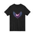 Winged Heart V-Neck Tee — Romantic Angel Wings Heart Graphic Shirt