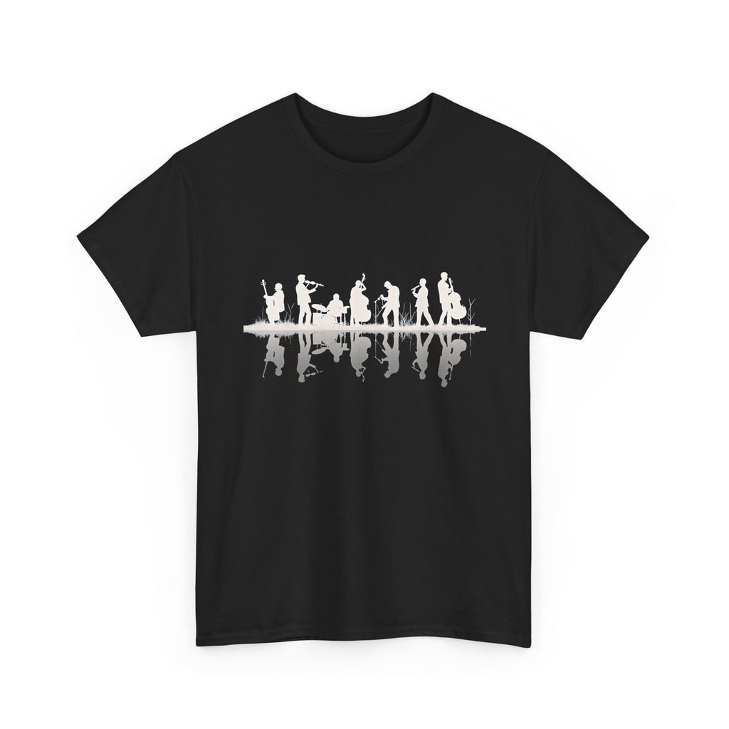 Music Band Silhouette Tee — Musicians Reflection T-Shirt