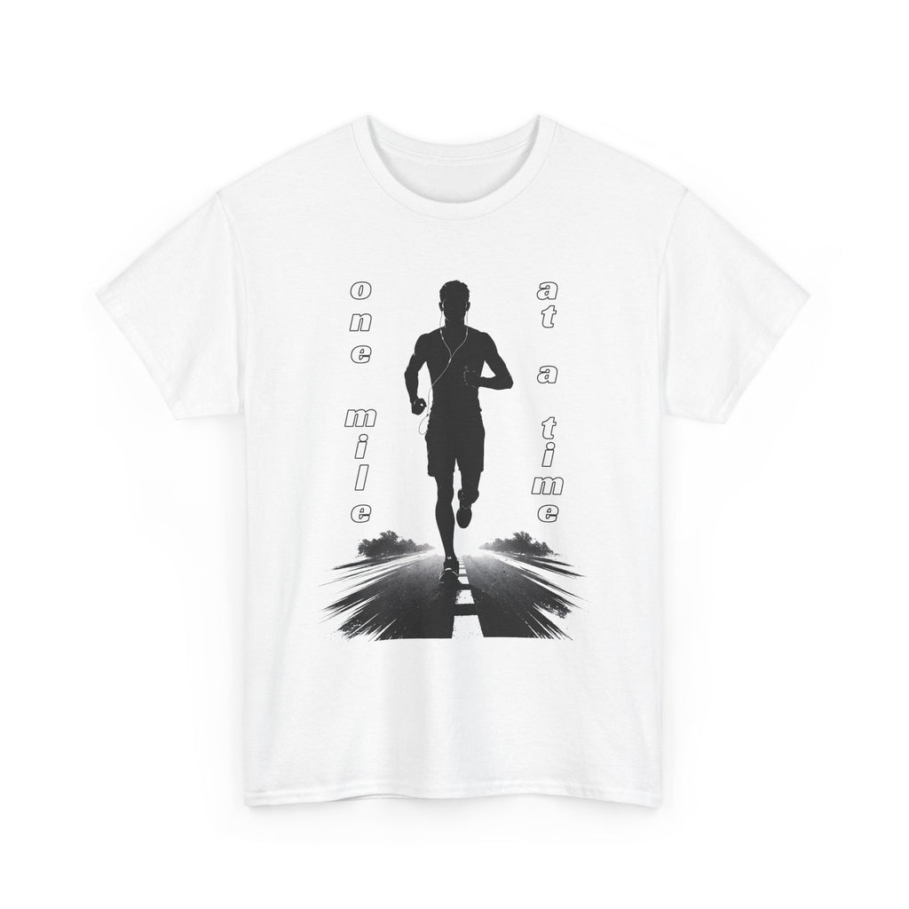 Running Silhouette T‑Shirt – One Mile At A Time Graphic Tee