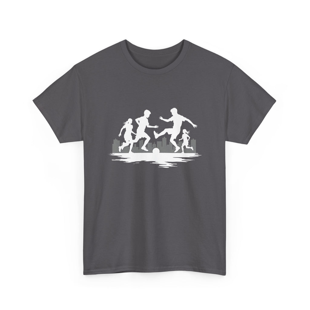 Youth Playing Soccer Silhouette Tee – Fun Outdoor Play Graphic T‑Shirt