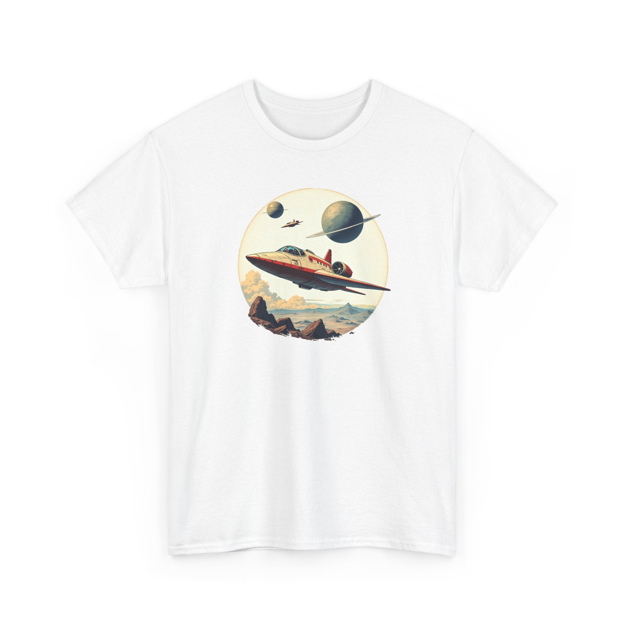 Retro Space T‑Shirt — Vintage Sci‑Fi Rocket Tee