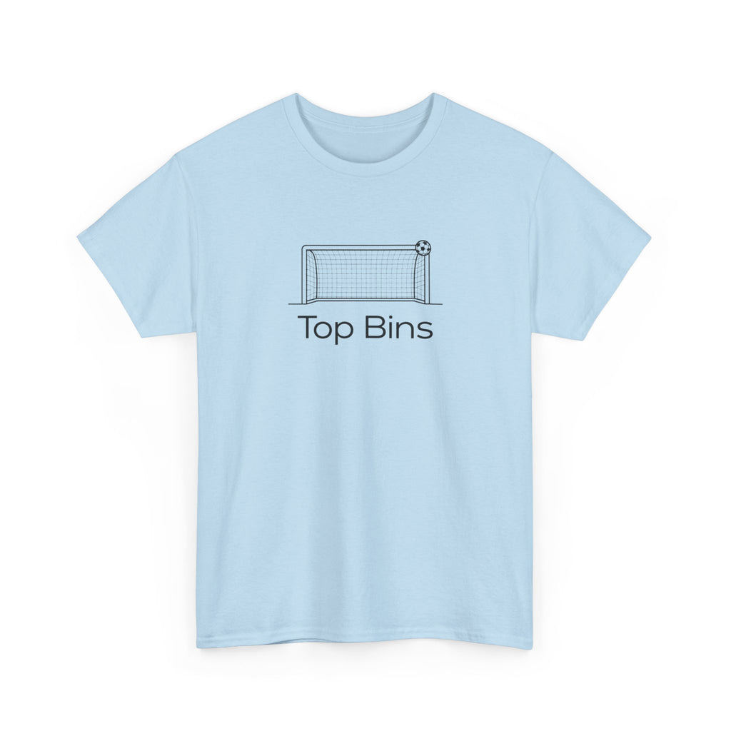 Top Bins T-Shirt – Minimal Soccer Goal Graphic Tee