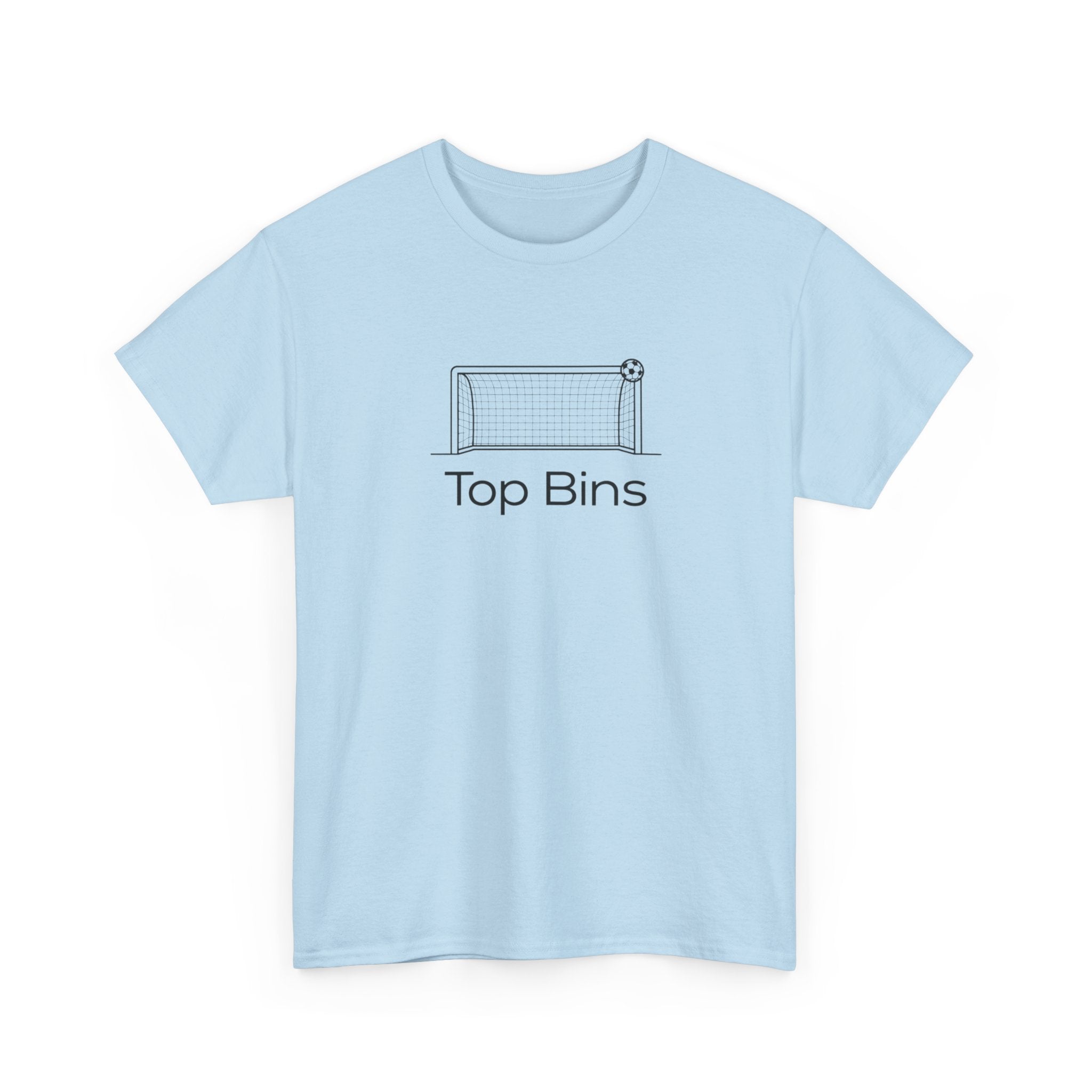 Top Bins T-Shirt – Minimal Soccer Goal Graphic Tee
