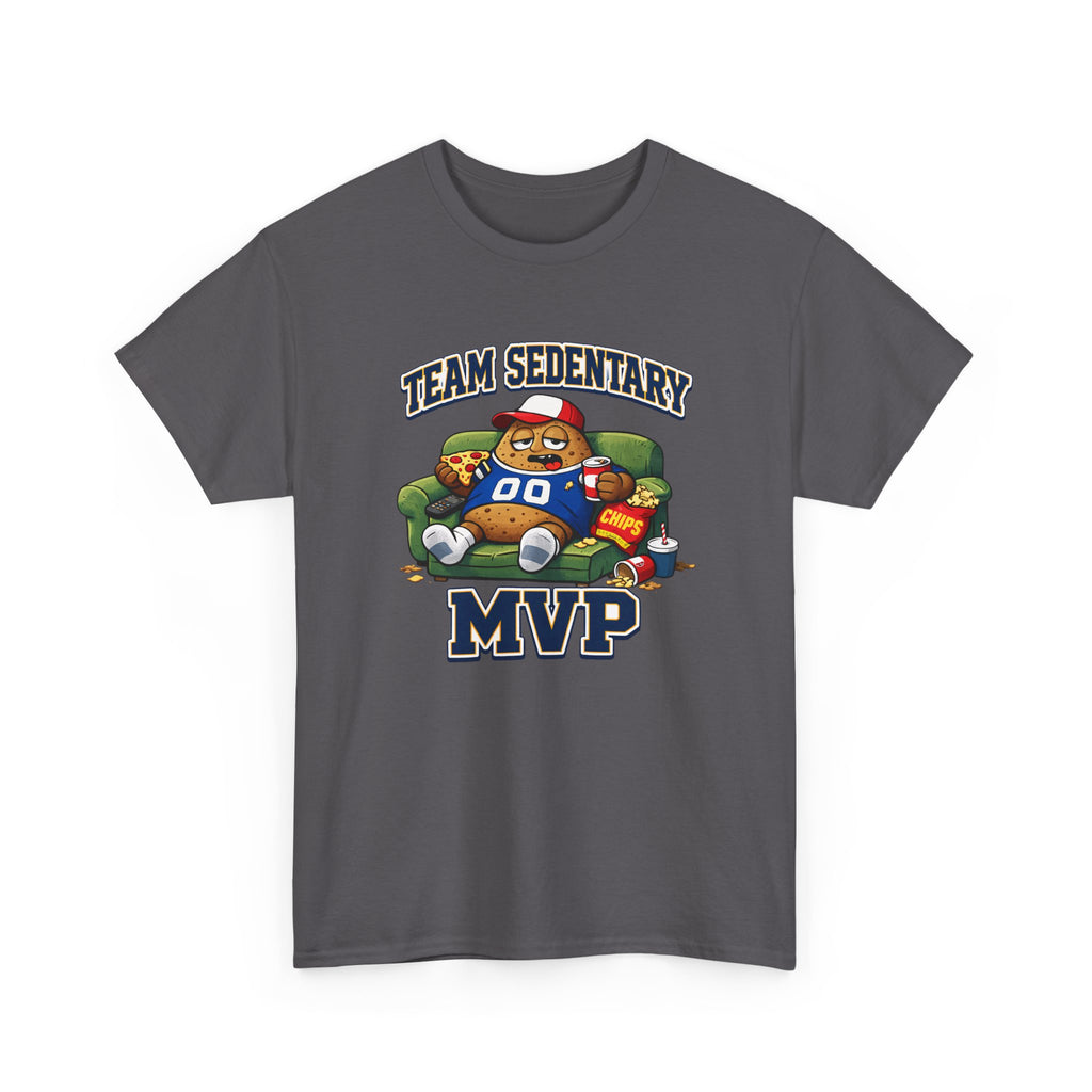 Funny Sports Fan Couch Potato 'Team Sedentary MVP' T-Shirt — Lazy Couch MVP Tee