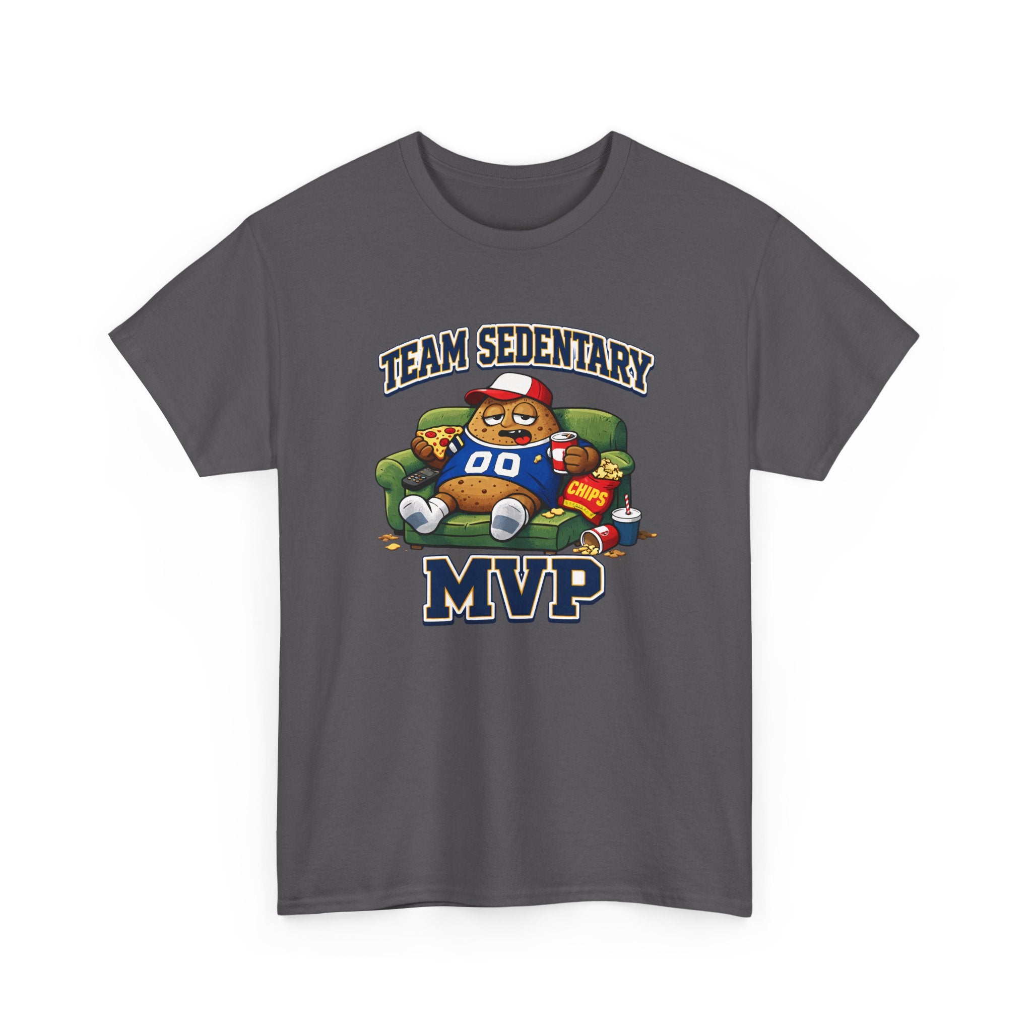 Funny Sports Fan Couch Potato 'Team Sedentary MVP' T-Shirt — Lazy Couch MVP Tee