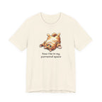 Cat Nap T‑Shirt — "How I Be In My Purrsonal Space" Cute Relaxed Cat Graphic Tee