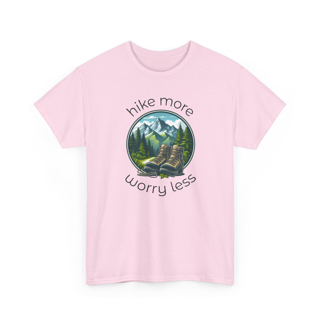 Hike More Worry Less T-Shirt — Nature Hiking Graphic Tee