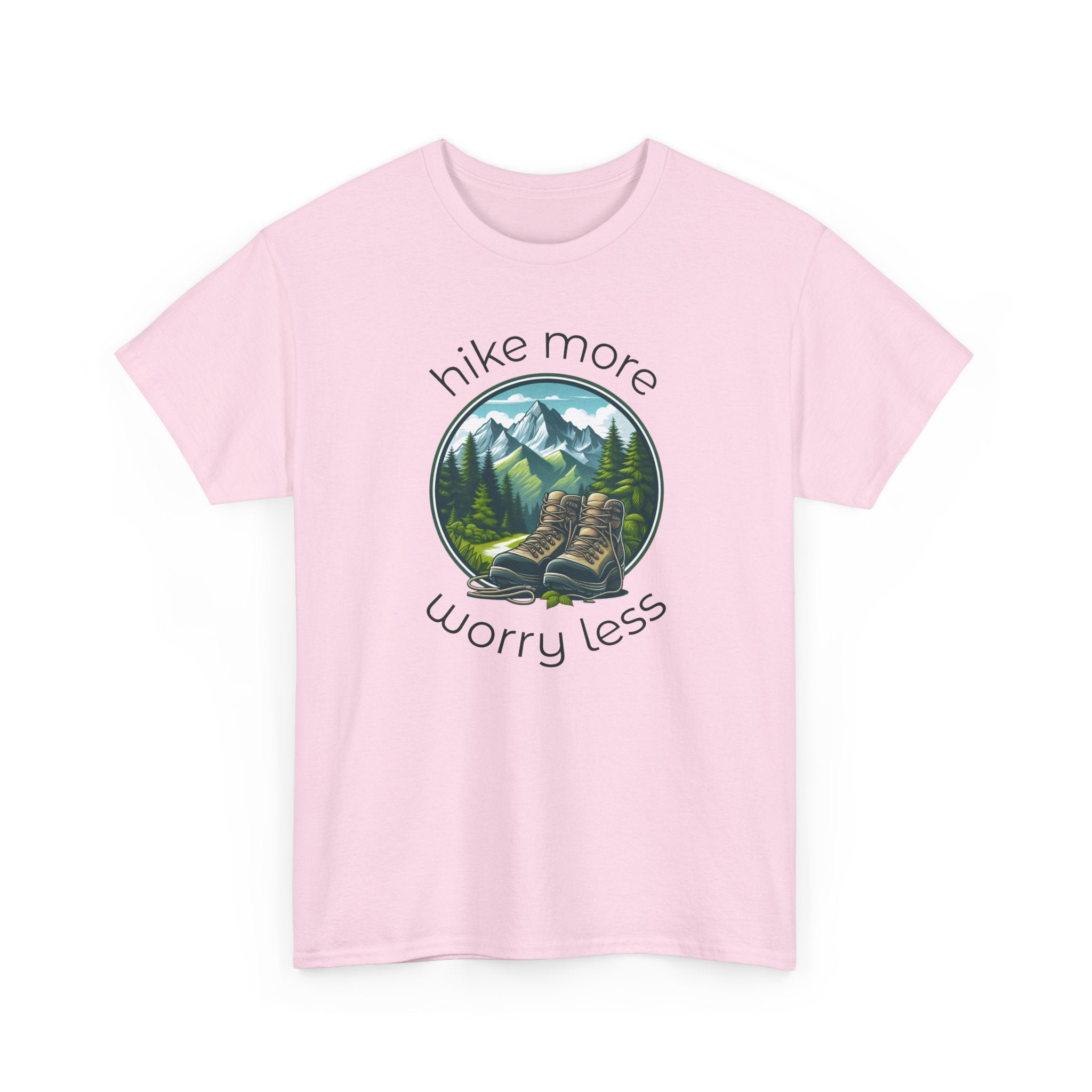 Hike More Worry Less T-Shirt — Nature Hiking Graphic Tee