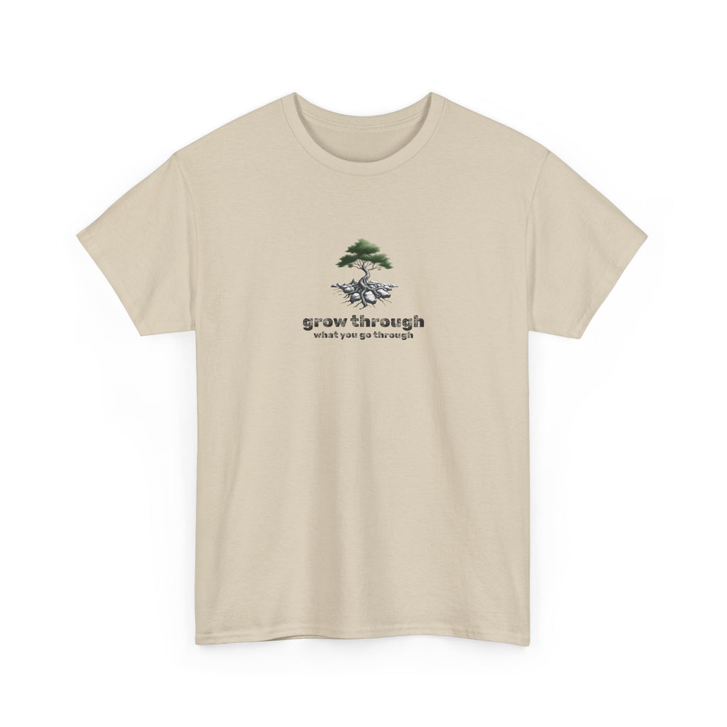 Grow Through What You Go Through Tee — Minimal Bonsai Tree Inspirational T-Shirt