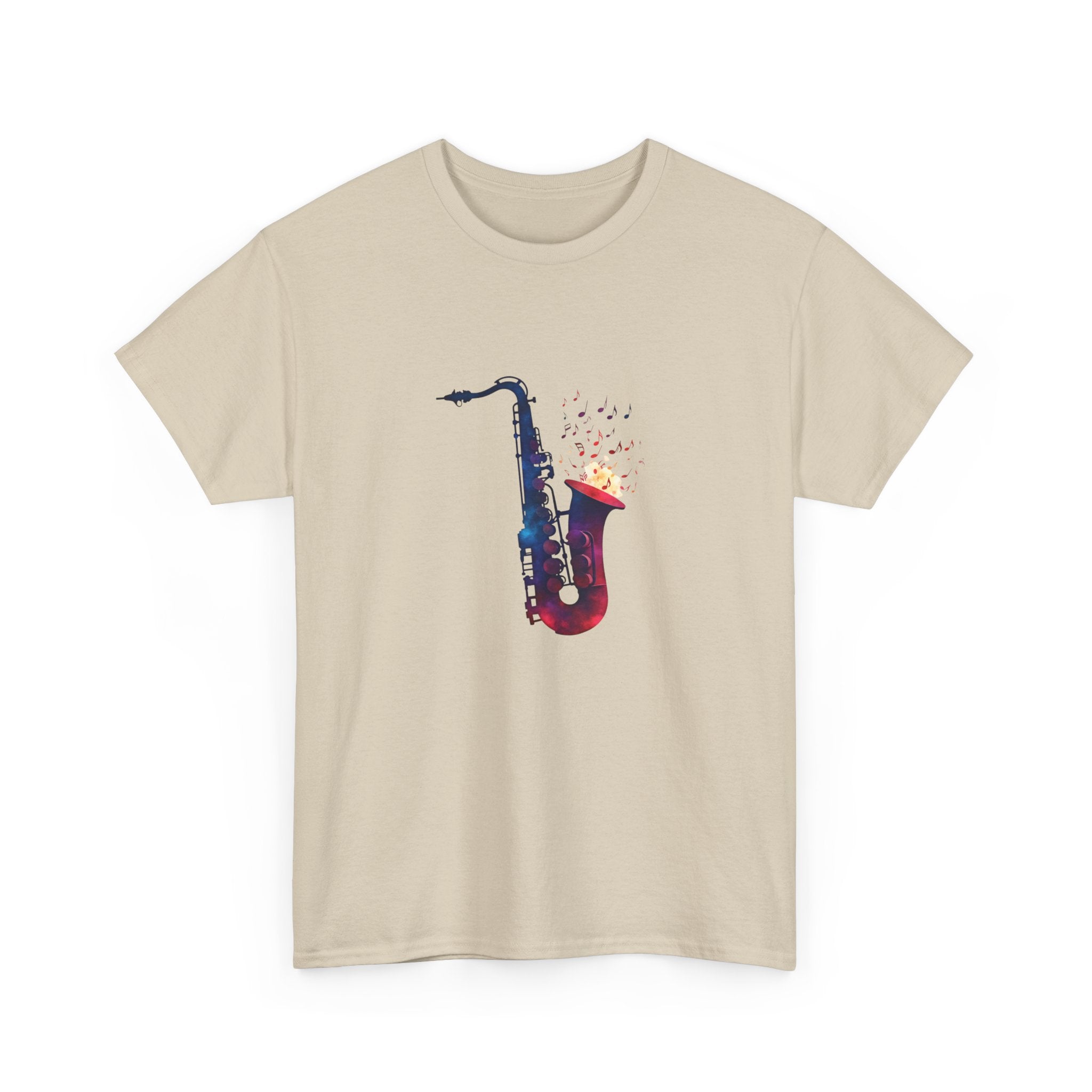 Saxophone Watercolor Tee — Artistic Jazz Instrument Shirt