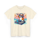 DJ Cat Turntable T-Shirt — Retro Music Cat Graphic Tee