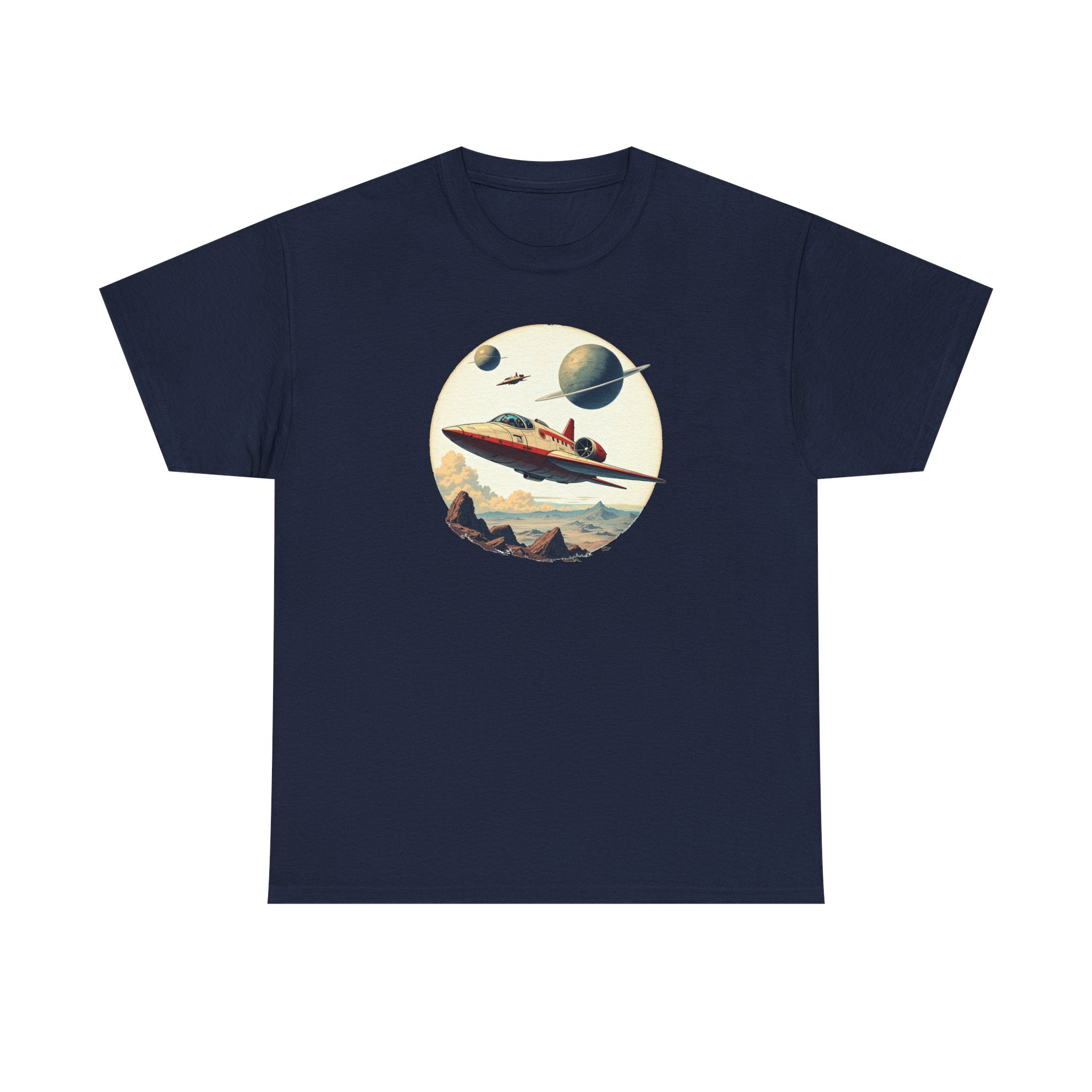 Retro Space T‑Shirt — Vintage Sci‑Fi Rocket Tee