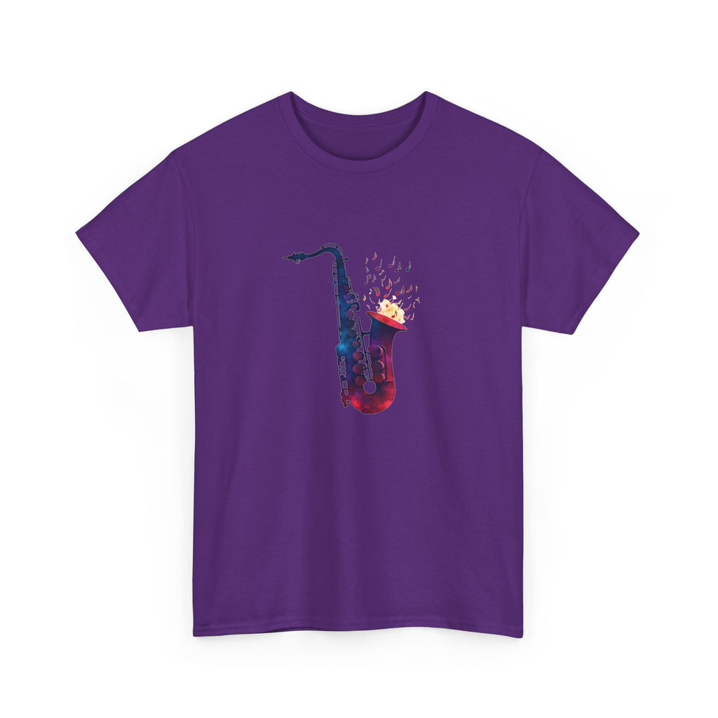 Saxophone Watercolor Tee — Artistic Jazz Instrument Shirt