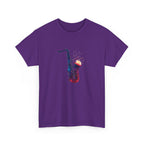 Saxophone Watercolor Tee — Artistic Jazz Instrument Shirt