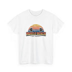 Retro Muscle Beach Tee – Vintage Sunset Barbell Fitness Shirt (Est. Always)