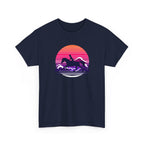 Woman Ride Horse Sunset T-Shirt — Retro Silhouette Beach Vibe Tee