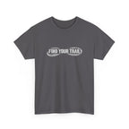 Find Your Trail T-Shirt — Hiking Adventure Tee with Bootprint Design