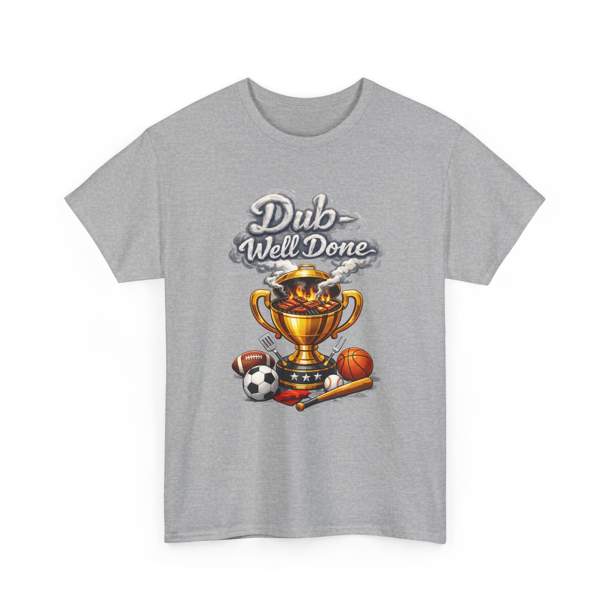 Dub Well Done Sports Trophy T‑Shirt — Soccer, Basketball & Baseball Champion Tee