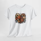 Sports Heart Graphic Tee — Basketball, Soccer & Baseball Love Shirt