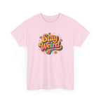 Stay Weird T-Shirt — Retro Rainbow Graphic Tee