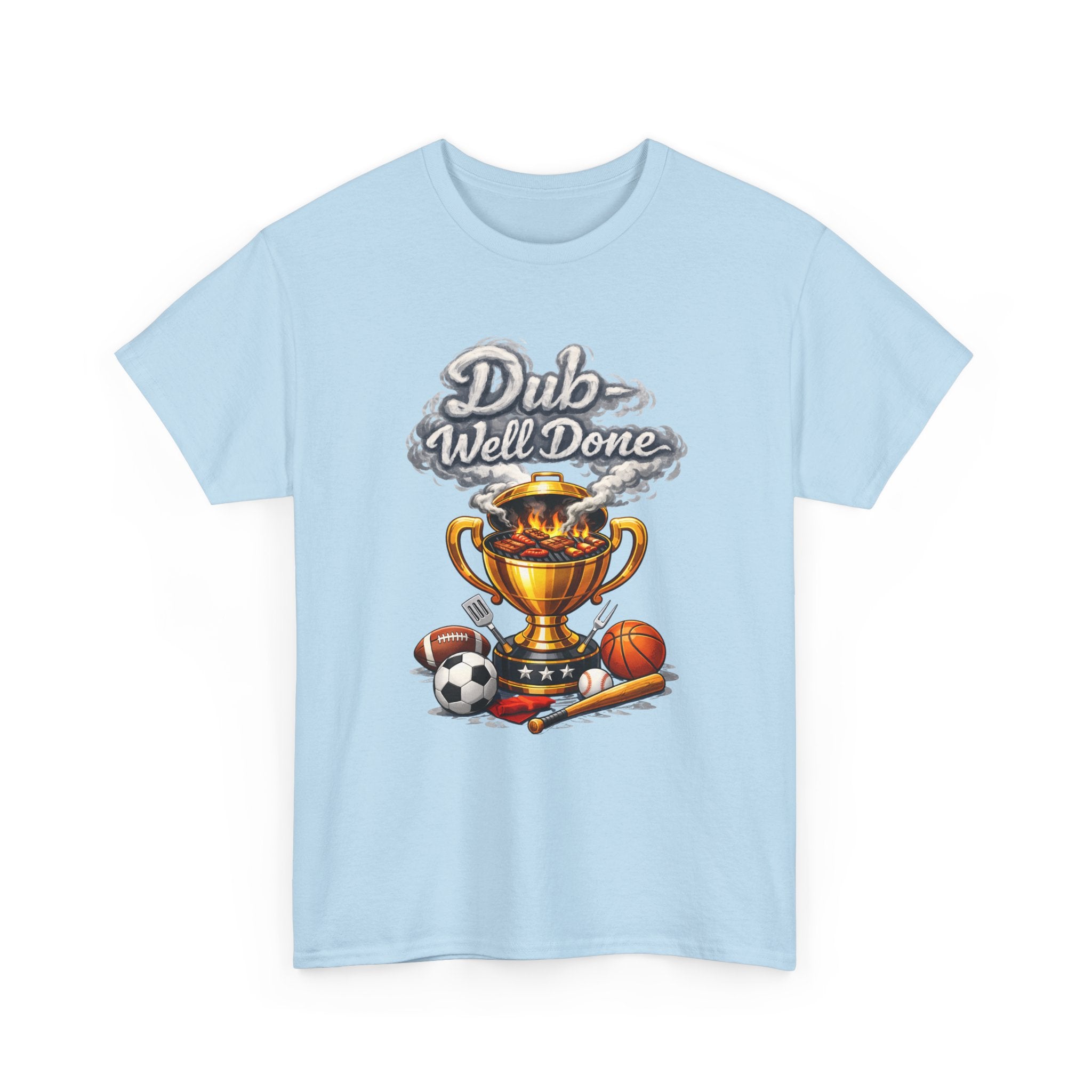 Dub Well Done Sports Trophy T‑Shirt — Soccer, Basketball & Baseball Champion Tee