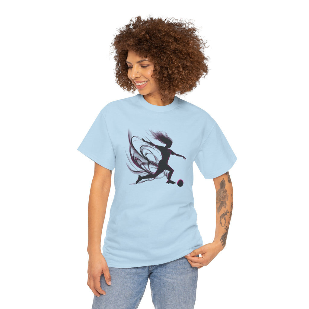 Soccer Football T-Shirt — Feminine Soccer Player Silhouette Tee