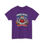Funny Sports T-Shirt — "Inner Peace, Outer Trash-Talk" Bulldog Meditation Tee