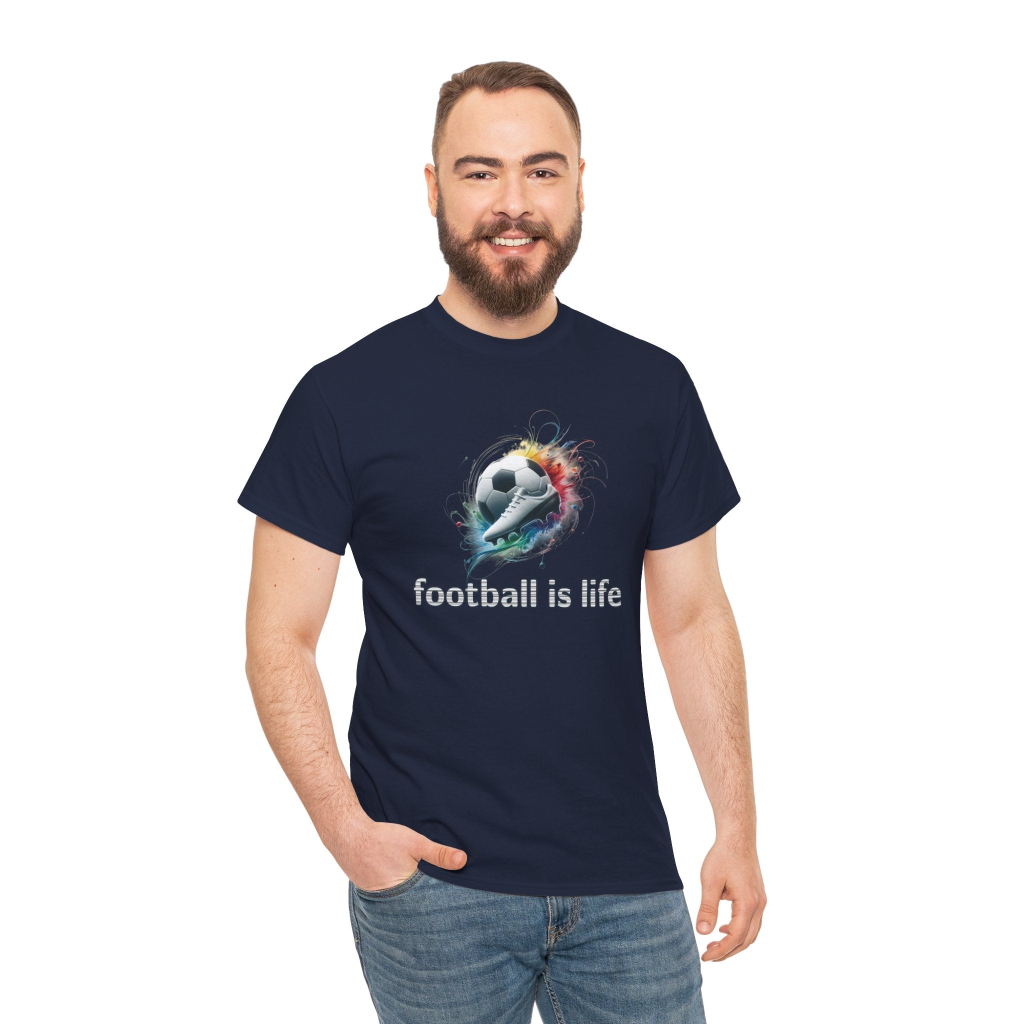 Football Is Life T-Shirt — Color Splash Soccer Ball Tee