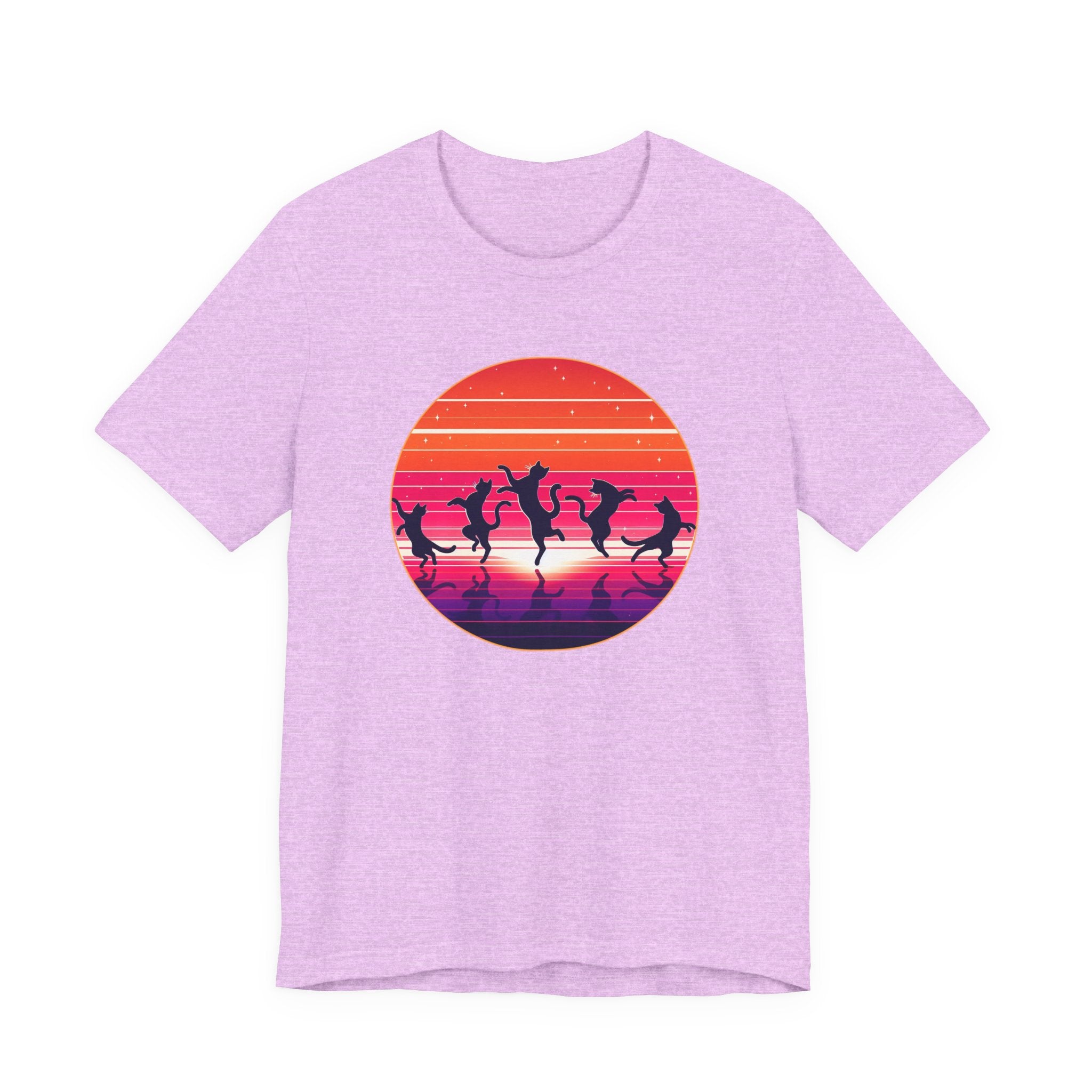 Retro Sunset Dancing Cats T-Shirt