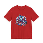 Retro Glitch City T-Shirt — Neon Vaporwave Pixel Tech Devices Tee