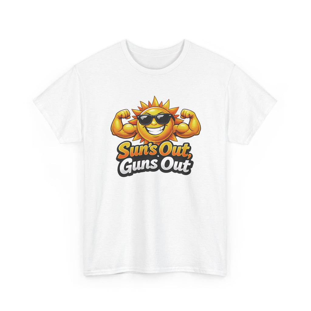Suns Out Guns Out Funny Gym Workout T‑Shirt