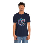 Retro Glitch City T-Shirt — Neon Vaporwave Pixel Tech Devices Tee