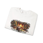 Christmas Fireplace Sweatshirt – Cozy Holiday Crewneck with Hot Cocoa & Tree
