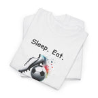 Soccer T-Shirt — "Sleep. Eat. Soccer. Repeat." Youth & Adult Crew Tee