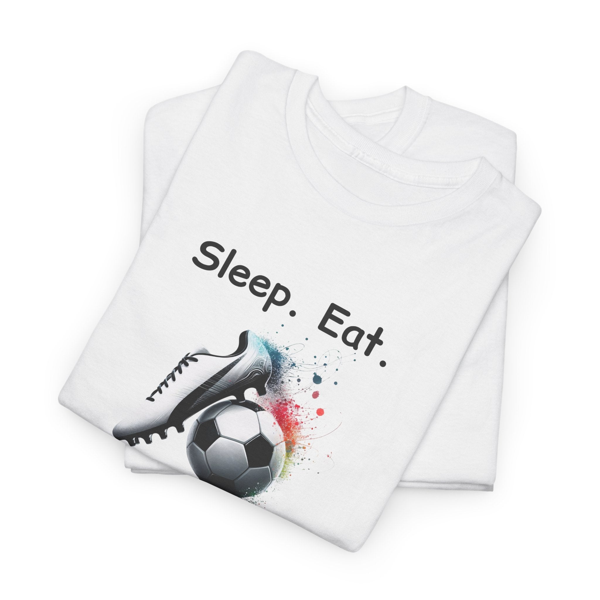 Soccer T-Shirt — "Sleep. Eat. Soccer. Repeat." Youth & Adult Crew Tee