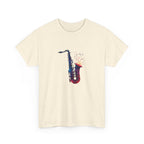 Saxophone Watercolor Tee — Artistic Jazz Instrument Shirt
