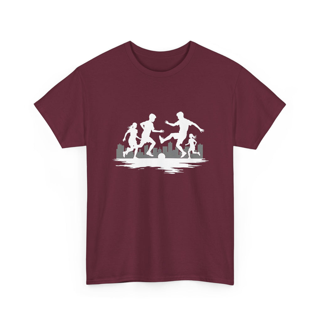 Youth Playing Soccer Silhouette Tee – Fun Outdoor Play Graphic T‑Shirt