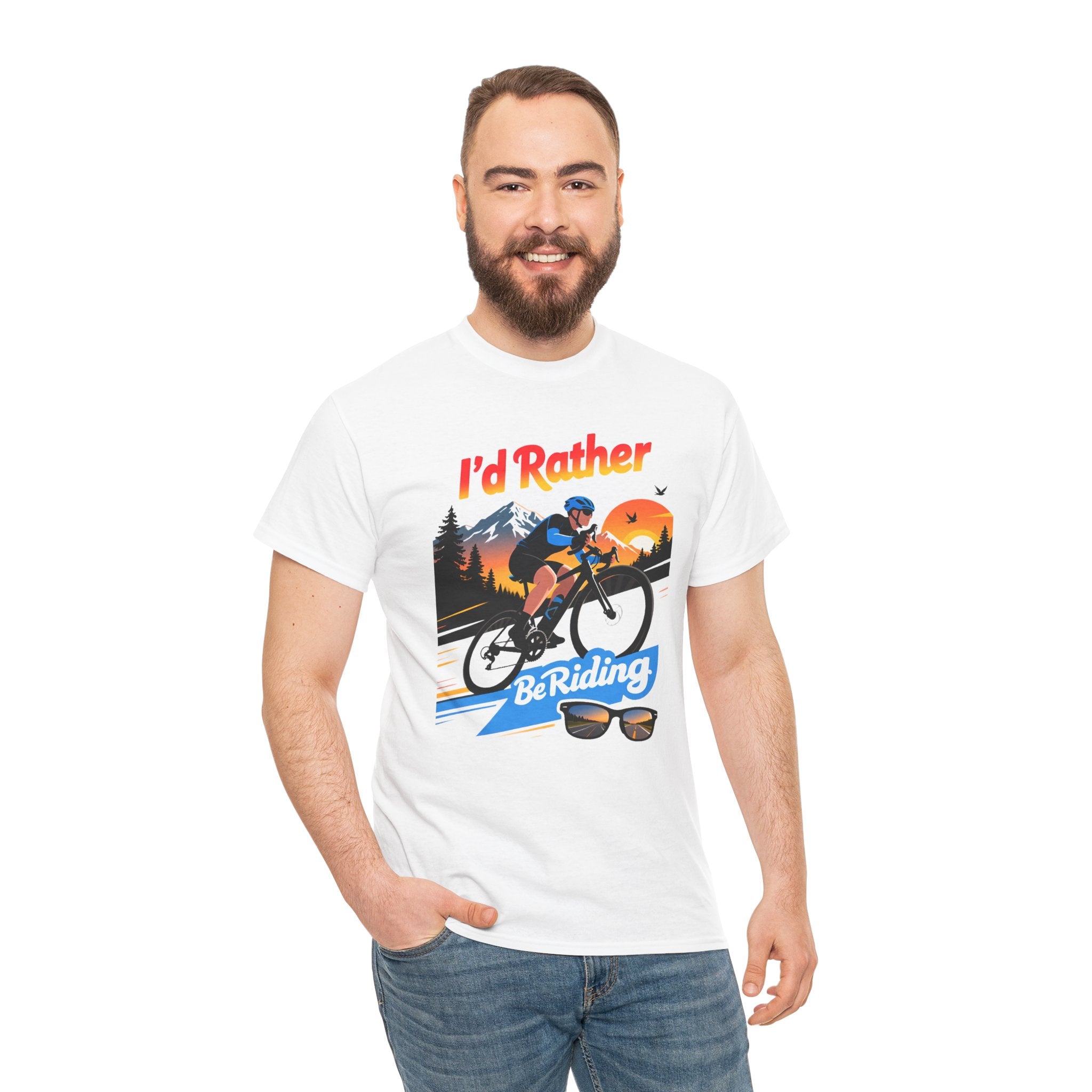 Cycling T-Shirt — "I'd Rather Be Riding" Graphic Tee