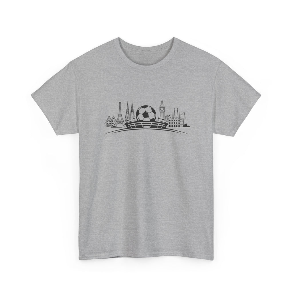 Soccer Stadium Skyline T‑Shirt — City Landmark Football Graphic Tee