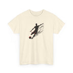 Soccer Player Silhouette Tee — Dynamic Kick Football T-Shirt