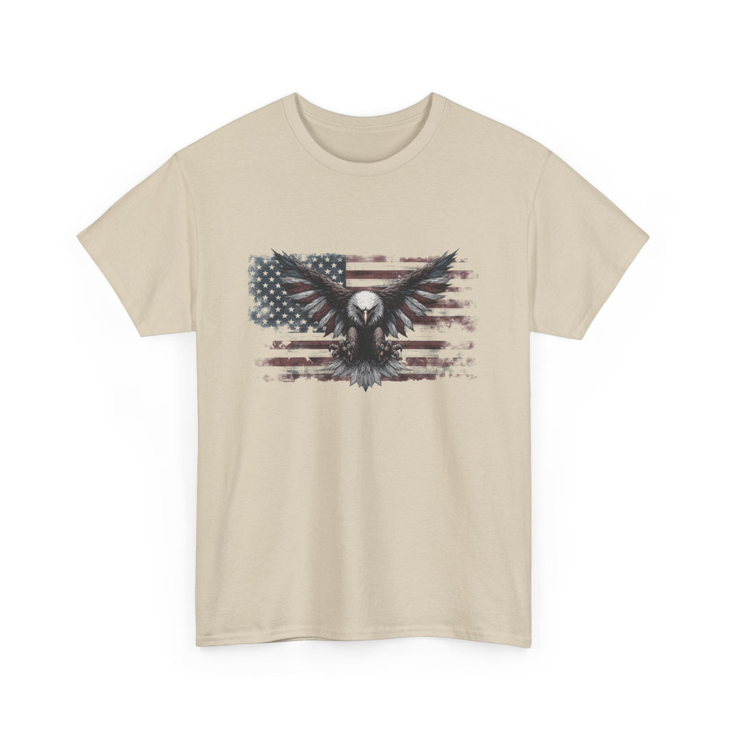 Patriotic Eagle T-Shirt — Distressed American Flag Graphic
