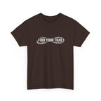 Find Your Trail T-Shirt — Hiking Adventure Tee with Bootprint Design