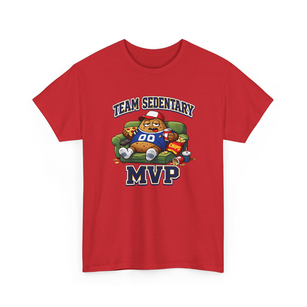 Funny Sports Fan Couch Potato 'Team Sedentary MVP' T-Shirt — Lazy Couch MVP Tee