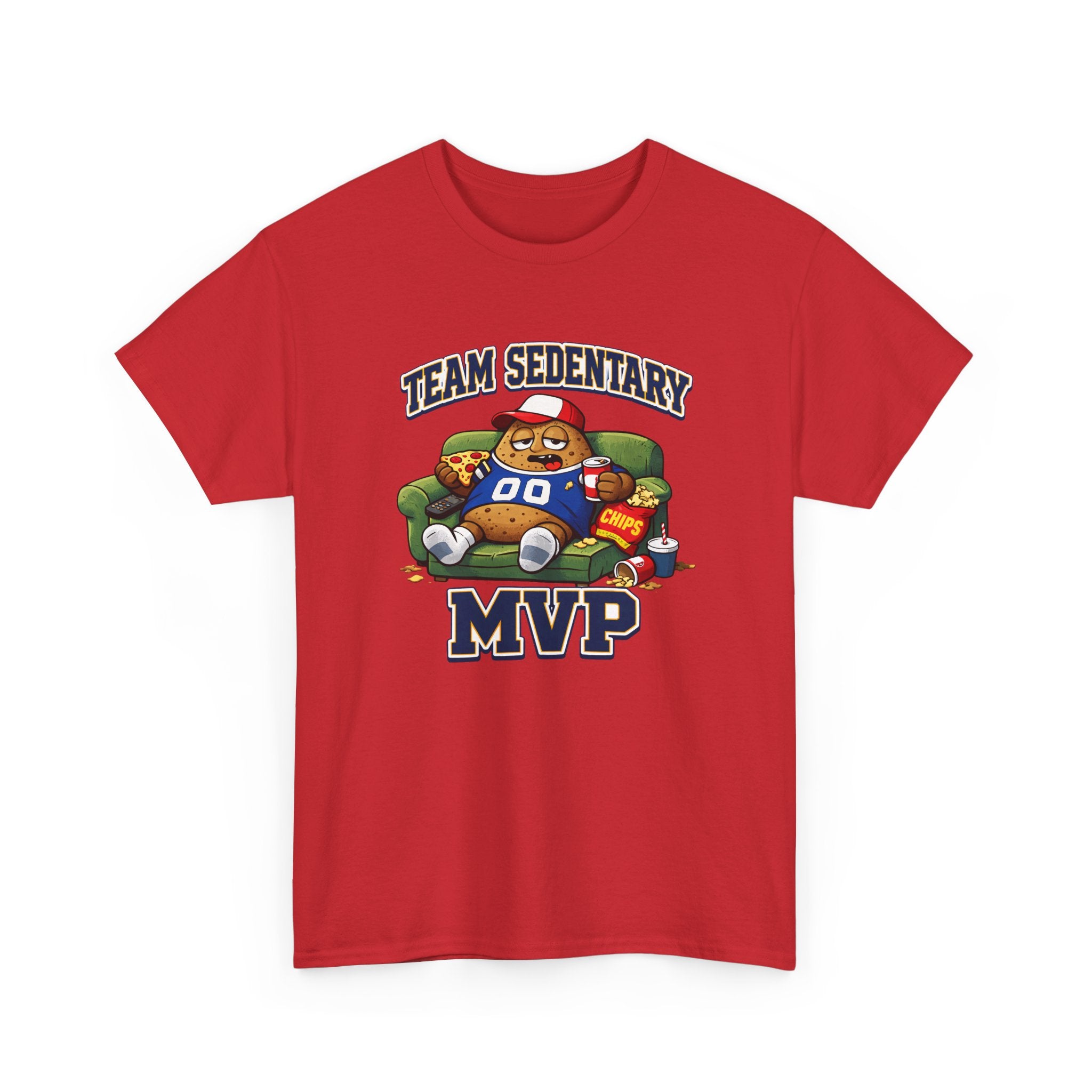 Funny Sports Fan Couch Potato 'Team Sedentary MVP' T-Shirt — Lazy Couch MVP Tee