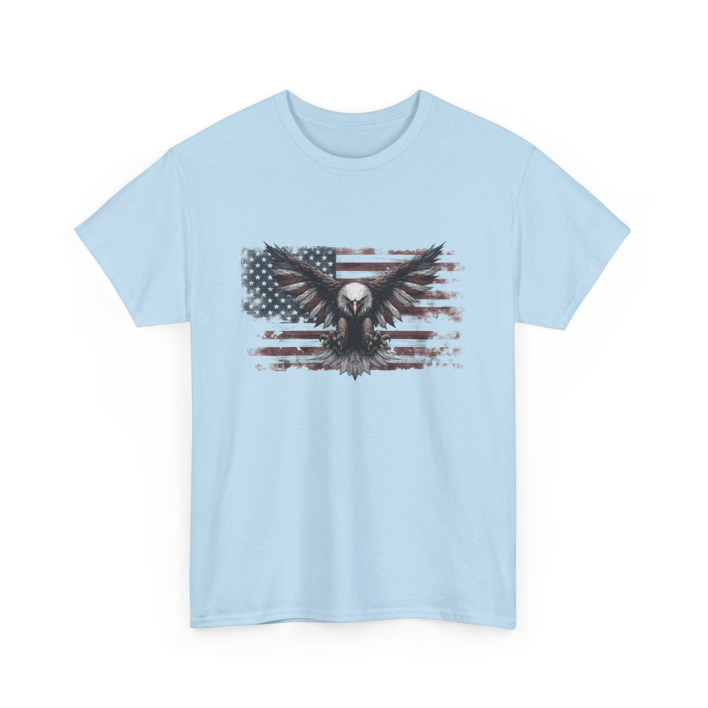 Patriotic Eagle T-Shirt — Distressed American Flag Graphic