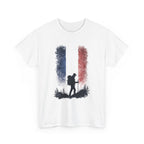 France Flag Hiker Silhouette Tee Mountain Hiking Shirt