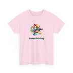 T‑Shirt — Cute Bird with Binoculars "Human Watching" Graphic Tee