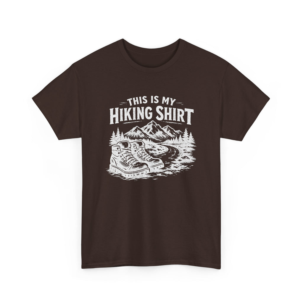 Hiking Shirt T‑Shirt — "This Is My Hiking Shirt" Graphic Tee with Boots & Mountain Trail