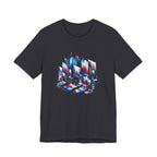Retro Glitch City T-Shirt — Neon Vaporwave Pixel Tech Devices Tee