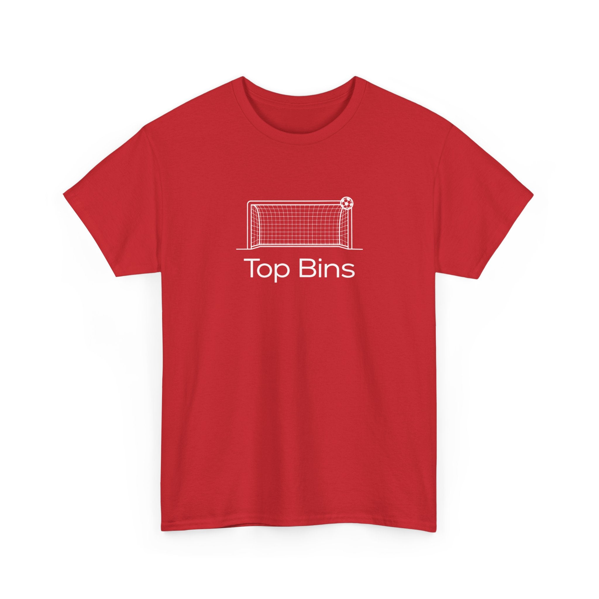 Top Bins T-Shirt – Minimal Soccer Goal Graphic Tee